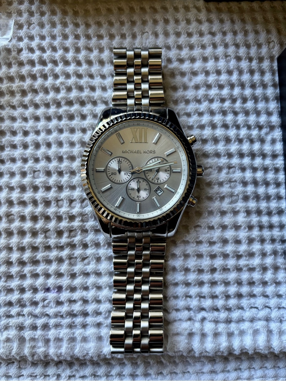 Michael Kors Men’s Silver Stainless Steel Chronograph Watch MK8405